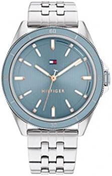 Tommy Hilfiger Women's Emma Quartz Watch with Stainless Steel Strap, Silver, 17 (Model: 1782481)