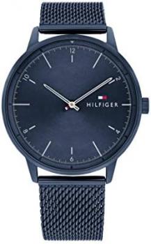 Tommy Hilfiger Men's Quartz Stainless Steel and Mesh Bracelet Casual Watch, Color: Blue (Model: 1791841)
