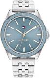 Tommy Hilfiger Women's Emma Quartz Watch with Stainless Steel Strap, Silver, 17 (Model: 1782481)