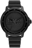 Tommy Hilfiger Men's Quartz Plastic and Silicone Strap Watch, Color: Black (Model: 1792001)