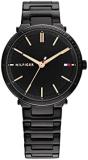 Tommy Hilfiger Women's Quartz Stainless Steel and Link Bracelet Watch, Color: Black (Model: 1782409)