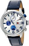 Tommy Hilfiger Men's Quartz Stainless Steel and Leather Casual Watch, Color:Blue (Model: 1791240)