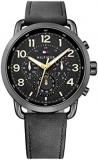 Tommy Hilfiger Briggs Black Dial Leather Strap Men's Watch 1791426