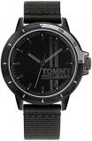 Tommy Hilfiger Jeans Men's Quartz Brass & Aluminum and Nylon #Tide Ocean Bound Strap Watch, Color: Black (Model: 1791923)