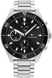 Tommy Hilfiger Men's Quartz Stainless Steel and Link Bracelet Watch, Color: Black (Model: 1791916)