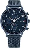 Tommy Hilfiger Men's Multifunction Stainless Steel and Mesh Bracelet Watch, Color: Navy (Model: 1791990)