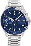 Tommy Hilfiger Men's Quartz Stainless Steel and Link Bracelet Watch, Color: Blue (Model: 1791917)