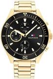 Tommy Hilfiger Men's Quartz Stainless Steel and Link Bracelet Watch, Color: Black (Model: 1791919)
