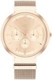Tommy Hilfiger Women's Ionic Plated Carnation Gold Steel Case and Mesh Bracelet Watch, Color: Carnation (Model: 1782538)