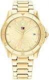 Tommy Hilfiger Women's Ionic Thin Gold Plated Steel Case and Link Bracelet Watch, Color: Gold Plated (Model: 1782513)