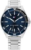 Tommy Hilfiger Men's Stainless Steel & Multicolor Aluminum Case and Link Bracelet Watch, Color: Silver (Model: 1792012)