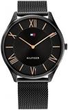 Tommy Hilfiger Men's Quartz Stainless Steel Case and Mesh Bracelet Watch, Color: Black (Model: 1710513)