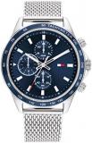 Tommy Hilfiger Men's Stainless Steel Case and Mesh Bracelet Watch, Color: Silver (Model: 1792018)