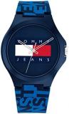 Tommy Hilfiger Unisex Quartz Plastic Case and Silicone Strap Watch, Color: Navy (Model: 1792044)