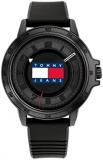 Tommy Hilfiger 1792032 Men's Plastic & Aluminum Case and Silicone Strap Watch Color: Black
