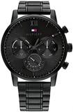 Tommy Hilfiger Men's Quartz Multifunction Stainless Steel and Link Bracelet Watch, Color: Black (Model: 1791879)