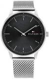 Tommy Hilfiger Men's Quartz Stainless Steel and Mesh Bracelet Casual Watch, Color: Silver (Model: 1791842)