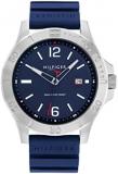 Tommy Hilfiger Men's Quartz Stainless Steel and Silicone Strap Watch, Color: Blu...