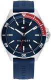 Tommy Hilfiger Men's Stainless Steel & Multicolor Aluminum Case and Silicone Str...
