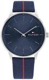 Tommy Hilfiger Men's Quartz Stainless Steel and Nylon Strap Casual Watch, Color: Navy (Model: 1791844)