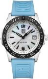 Luminox Men's Mother of Pearl Dial Light Blue Rubber Band Sea Pacific Diver Ripple Dive Swiss Quartz Watch