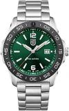 Luminox Pacific Diver XS.3137 Mens Watch 44mm - Dive Watch in Silver/Green Date Function 200m Water Resistant Sapphire Glass