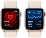 Apple Watch SE (2nd Gen) [GPS 40mm] Smartwatch with Starlight Aluminum Case with Starlight Sport Loop. Fitness & Sleep Tracker, Crash Detection, Heart Rate Monitor, Carbon Neutral