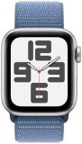 Apple Watch SE (2nd Gen) [GPS 40mm] Smartwatch with Silver Aluminum Case with Winter Blue Sport Loop. Fitness & Sleep Tracker, Crash Detection, Heart Rate Monitor, Carbon Neutral