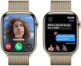 Apple Watch Series 9 [GPS + Cellular 45mm] Smartwatch with Gold Stainless Steel Case with Gold Milanese Loop. Fitness Tracker, Blood Oxygen & ECG Apps, Always-On Retina Display