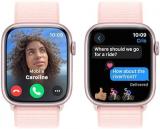 Apple Watch Series 9 [GPS 45mm] Smartwatch with Pink Aluminum Case with Pink Sport Loop. Fitness Tracker, Blood Oxygen & ECG Apps, Always-On Retina Display, Carbon Neutral