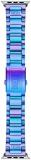 Diesel Men's Interchangeable Stainless Steel Band for Apple Watch 42/44/45/49mm, Color: Iridescent Blue (Model: DSS0007)