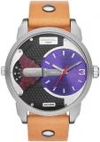 Diesel Mini Daddy Blue and Black Dial Tan Leather Mens Watch DZ7308