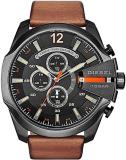 Diesel Men's Overflow Brown Leather Watch DZ4400