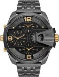 Diesel DZ7467 Black Three-Hand Dial Gunmetal Stainless Steel Bracelet Uber Chief Men's Watch