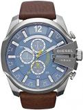 Diesel Men's DZ4281 Mega Chief Stainless Steel Brown Leather Watch
