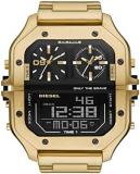 Diesel Men's 51mm Clasher Multi-Movement Stainless Steel Analog-Digital Watch, Color: Gold (Model: DZ7454)