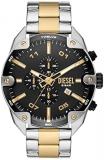 Diesel Spiked Men's Watch, Chronograph Watch with Stainless Steel Bracelet or Genuine Leather Band