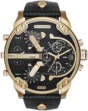 Diesel Men's 57mm Mr. Daddy 2.0 Quartz Stainless Steel and Leather Chronograph Watch, Color: Gold, Black (Model: DZ7371)