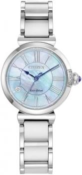 Citizen Eco-Drive L Mae Mother-of-Pearl Dial Stainless Steel Watch | 29.5mm | EM1060-52N