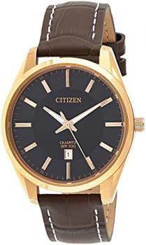 Citizen Quartz Black Dial Brown Leather Ladies Watch BI1033-04E
