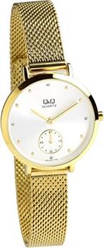Citizen Q&Q QA97J001Y Women's Wrist Watch, Mesh Strap, Quartz, Stone, Gold,, gold, Bracelet Type