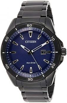 Citizen Eco-Drive Weekender Quartz Mens Watch, Stainless Steel, Black (Model: AW1585-55L)