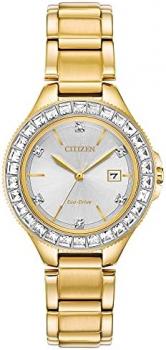 Citizen Ladies' Silhouette Crystal Eco-Drive Watch, 3-Hand Date, Stainless Steel