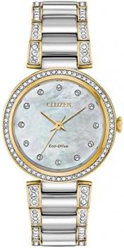 Citizen Ladies' Classic Crystal Eco-Drive Watch, 3-Hand, Mother-of-Pearl Dial