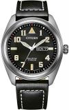 Citizen Men's Analogue Eco-Drive Watch with Leather Strap BM8560-29E, Black, Mod...