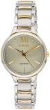 Citizen Analog Gold Dial Women's Watch-EM0554-82X
