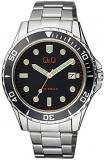 CITIZENS Q&Q ANALOGUE MENS Citizen Cue & Cue Analog Men's A172J212Y Wristwatch, Women's, Reverse-Imported, Black, Silver, Overseas Model, Bracelet Type