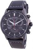Citizen Chronograph Black Dial Black Leather Men's Watch BL8155-15E