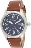 Citizen Eco-Drive Blue Dial Brown Leather Men's Watch BM6838-33L