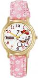 CITIZEN Q&;Q Women's Wristwatch Hello Kitty 0007N003 Analog Leather belt Made in Japan White x floral pattern Pink
